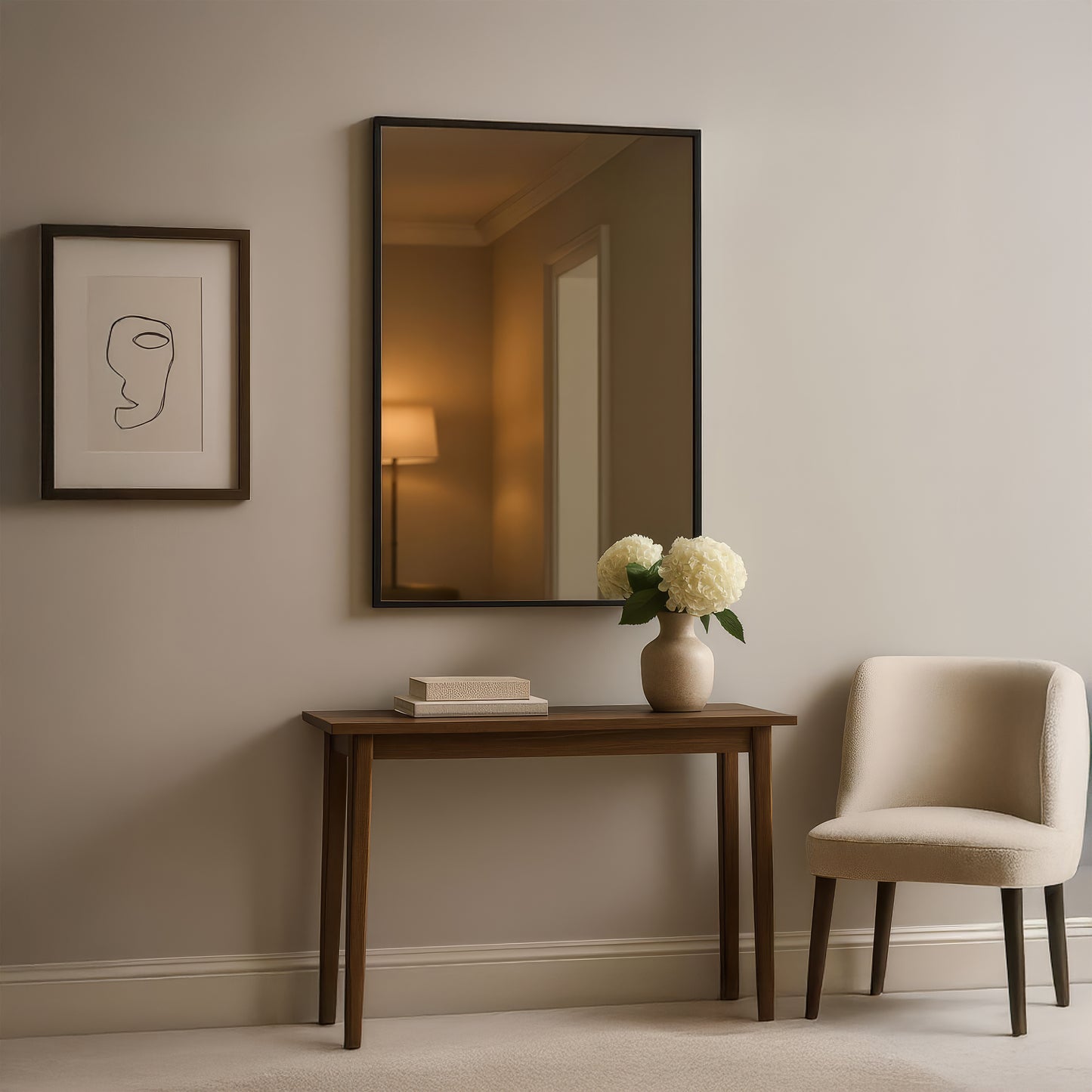 Urban Style Reflections Rectangular Mirror – Black | 90cm