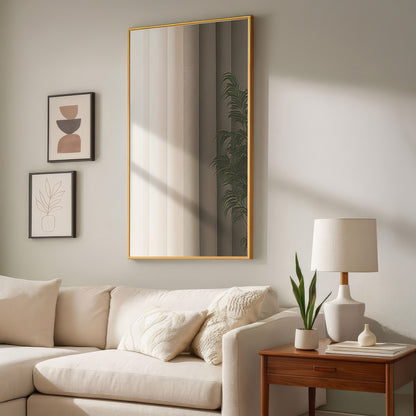 Urban Style Reflections Rectangular Mirror – Gold | 90cm