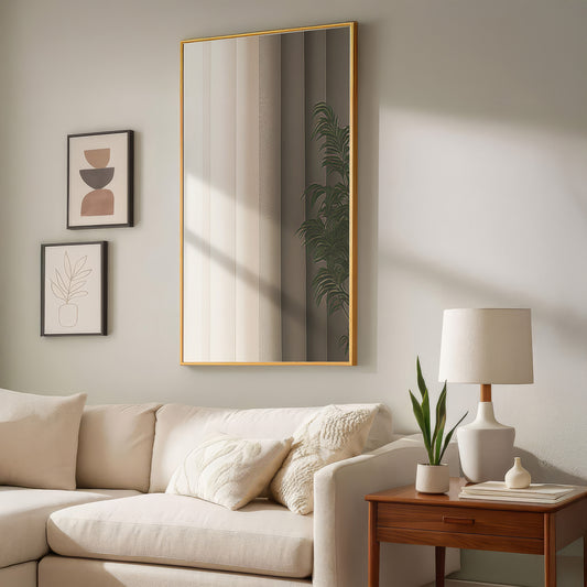 Urban Style Reflections Rectangular Mirror – Gold | 90cm