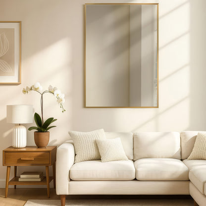 Urban Style Reflections Rectangular Mirror – Gold | 90cm
