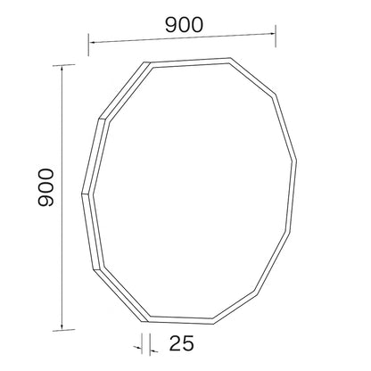 Urban Style Reflections Geometric Mirror – Gold | 90cm