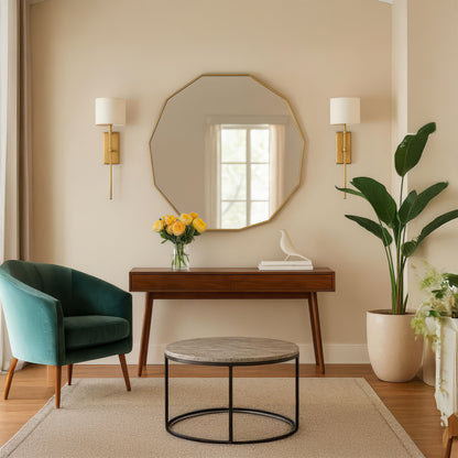 Urban Style Reflections Geometric Mirror – Gold | 90cm