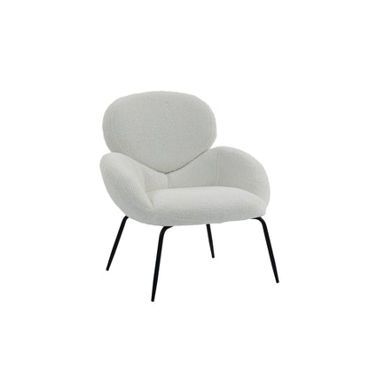 Urban Style Boudoir Teddy Fleece Occasional Chair – White