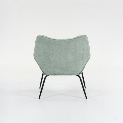 Urban Style Boudoir Décor Accent Chair – Chenille Fabric with Matt Black Steel Legs