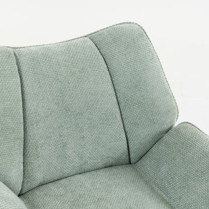 Urban Style Boudoir Décor Accent Chair – Chenille Fabric with Matt Black Steel Legs
