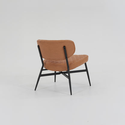 Urban Style Boudoir Décor Chair – Tan PU & Matt Black Steel Frame