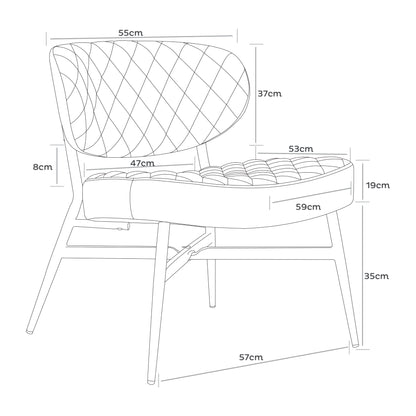 Urban Style Boudoir Décor Chair – Tan PU & Matt Black Steel Frame