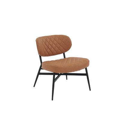 Urban Style Boudoir Décor Chair – Tan PU & Matt Black Steel Frame