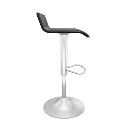 Urban Style Craig Bar Stools Gas Lift Chrome Black Pair